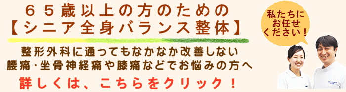 65歳以上の方のための整体【シニア全身バランス】